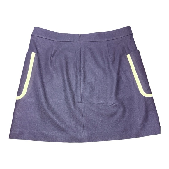 THEORY Strailia Blue Navy Wool Mini Skirt - Picture 2 of 7